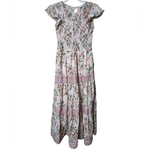 Floral Ruffle Sleeve Maxi Dress